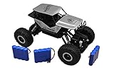 Blomiky C185 1:18 Scale Alloy Monster RC Car Toys 4WD Remote Control Vehicle RC Crawler Trucks Extra 2 Battery for Boy Kids C185 Silver