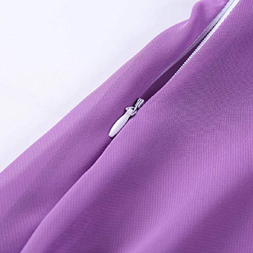 Women Hollow Trumpet Sleeve Flare Dress Off Shoulder Vintage Party Club Elegant Performance Medieval Costume by Lowprofile Purple