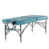 Artechworks 28″ Width 2 Folding Portable Lightweight Massage Table Facial Salon Spa Tattoo Bed With Aluminium Leg(2.56″ Thick Cushion of Foam) for Home Office for Home Office Living Room, Teal Green