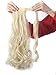 FUT Wrap Around Ponytail One Piece Clip In Curly Pony TIAL Hair Extensions 18inch 90g For Girl Lady Women Bleach Blonde