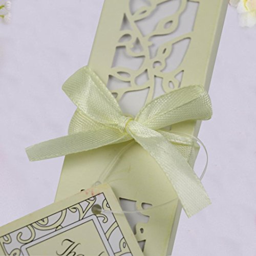 Luweki 1PC Silk Fold hand Fan Elegant Laser-Cut Gift Box Party wedding Gifts (Beige)
