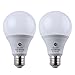 2-Pack E27 Dusk to Dawn LED Sensor Light Bulbs Built-in Photosensor Detection Auto Switch Light Indoor/Outdoor Lighting Lamp for Porch Hallway Patio Garage (9W 810Lumens, Cool White 6000K)