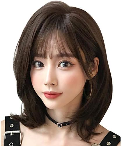 Lavist ウィッグ セミロング かつら 女性 ミディアム ボブ フルウィッグ レディース Wig 自然 小顔効果 ネット付き ショコラブラウン