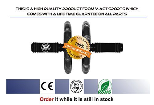 V-Act-Sports-PRO-ABS-Workout-Roller-Wheel-Exercise-Equipment-wKnee-Mattress-Sturdy-and-Well-Made-Blue-PP-Fit-for-All-Surfaces-and-Extremely-Light