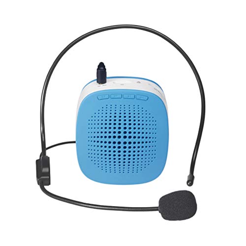 S1015 Portable Wireless Voice Amplifier 5W Multifunctional Sound Voice Loud Speaker with TF Slot Microphone for Teaching Speeching Meeting (Blue)