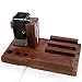 iPad iPhone Wooden Stand, Apple Watch Feitenn Bamboo Wood Charging Stand Desktop Station USB 2.0 Hub Bracket for iPhone 7 Samsung S8 LG G6 iWatch Ipad Kindle (Dark Brown)