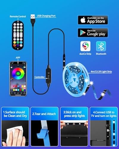 Daymeet LED Lights for TV, 9.8FT Led Backlight TV Lights RGBIC Le 並行輸入品 : Daymeet LED Strip Lights RGBIC 16.4FT, LED Lights for