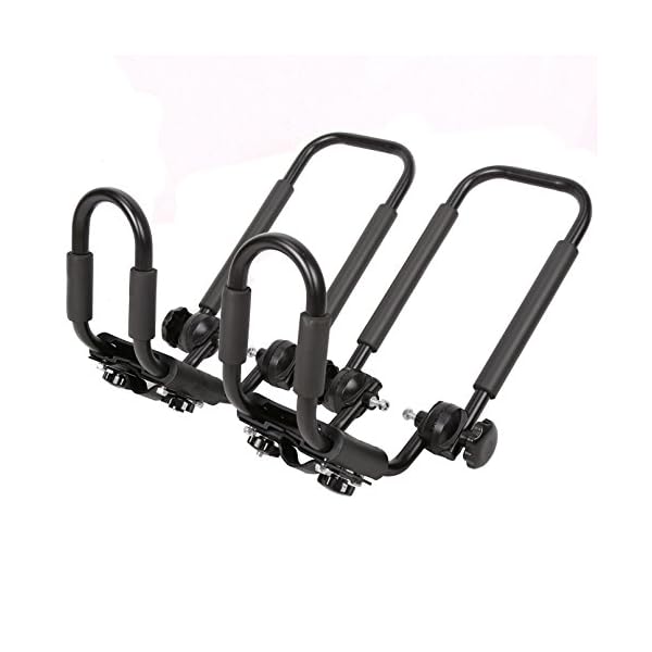 1-Pair-Folding-Kayak-Carrier-Boat-Canoe-Rack-Snowboard-J-Bar-Roof-Top-Mounted