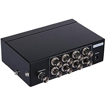 AuviPal 8-Port (1 input 8 output) BNC Video Splitter Box Coaxial Distributor