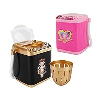 Excursion Toys Makeup Brush Cleaner - Mini Washing Machine and Dehydrator Toy - A Set Cleaner Device Simulation Automatic Cleaning Toy Kitchen (Red-Black)
