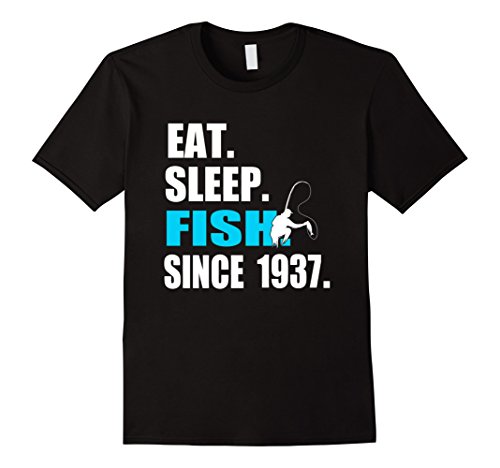 Eat sleep fish since 1937 t-shirt 81st birthday gift sh…