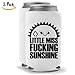 Little Miss Freaking Sunshine | Set of two (2) | Funny Novelty Can Cooler Coolie Sleeve | Beer Beverage Holder - Beer Gifts Home - Neoprene No Fade Can Cooler