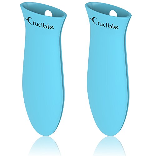 Crucible Cookware Silicone Hot Handle Holders (Turquosie, 2-Pack Large)