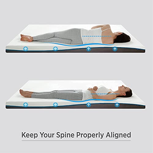 Bedsure 4 inch Memory Foam Mattress Topper King Size S Curve