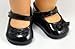 Doll Shoes Black Leatheroid Mary Jane Fit 18 inch American Girl dolls by sweet dolly