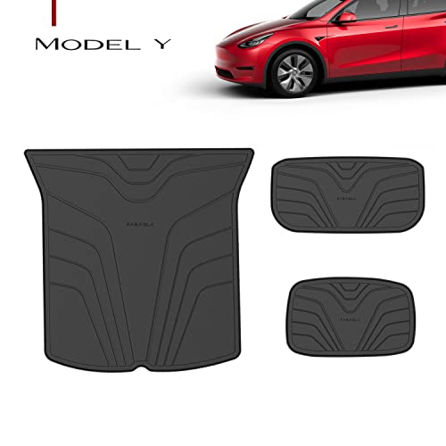 Farasla All Weather Cargo Mats for 2020 2021 2022 Tesla Model Y (Set of