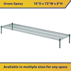 Zedfire 18" x 72" x 8" Green Epoxy Wire Storage