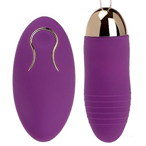 Loveryoyo Bola China de 10 Modos Frecuancias Vibraciones con Remoto Inalámbrico Mudo,Huevo Vibrador Impermeable de Silicona,Color Púrpura