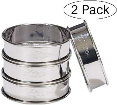 Patisse 02141 4-piece round double rolled tart rings set, 3.125", Metal (Twо Расk)