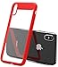 TOZO for iPhone X Case Soft Grip Matte Finish TPU + PC Clear Hard Back Panel Hybrid PC+TPU -Protect Cover Shock Absorption Back Transparent Bumper for iPhone 10 / X Red Edge
