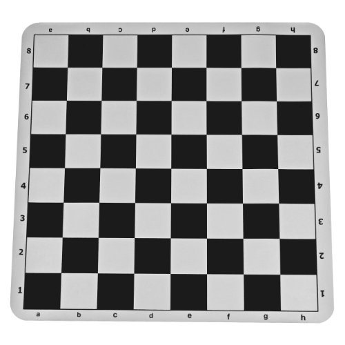 The Original 100% Silicone Tournament Chess Mat - 20 Inch Board, Black - by WE Games