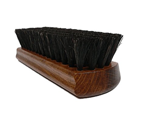 Valentino Garemi Classic Shoe Shine Brush Leather Footwear Polish Horse Hair Made in Germany (Dark Bristles)