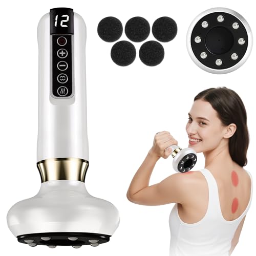 Wagxoey Anti-cellulite Electric Massager, 12 Levels Heat Suction, Anti-Cellulite Firming, Portable with USB C Charging, Electric Suction Cup Device for Waist, Abdomen, Legs and Arms