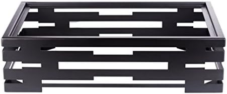 PrestoWare PWB-GN1-1B, Black Powder Coated Steel Display Base for Full Size Steam Pan, Buffet Serving Tray, Steam Pan Holder, Stand Riser With Notches for Display Surfaces (Surfaces Are Not Included)