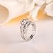 BISAER Love Cubic Zirconia Engagement Wedding Rings Set for Women,Set of 2 White Gold Plated Princess Cut Promise Ring Fashion Jewelry for Women Men Girls