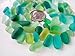 Lilyhandmade Sea Glass Beads/Beach Glass Beads for Jewelry Making (Small Size / 8-12 mm, Multicolored Green Lime Teal Mix, Not Drilled) (100 Pieces)