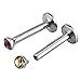 Aprilsky Mixed Czech Crystal Gem 16G Stainless Steel Stud Monroe Internal Threa Lip Ring Labret Piercing Body Jewelry Set - 10 pcs