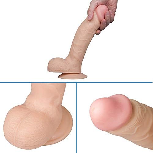 Big Thick Handsfree Massage Wand (9" Long,2.17" Wide) with Strong Suction Cup NOT for Beginners (Blue)