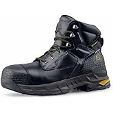 Shoes for Crews Redrock, Men's, Women's, Unisex 6 Inch Composite Toe Work Boots, Slip Resistant, Water Resistant, Black