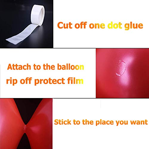 QISF Balloon Column Stand Kit 5 Sets of Clear Table Desktop Balloon Holder + 2 Rolls 100 Dot Removable Adhesive Glue Dot for Baby Shower Birthdays Wedding Parties Holidays and Anniversary Decor