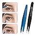amoore Eyebrow Tweezers 2 pcs Hair Tweezer Stainless Steel Slant Tip and Pointed Eyebrow Tweezer Set for Plucking Chin Facial Hair Splinter