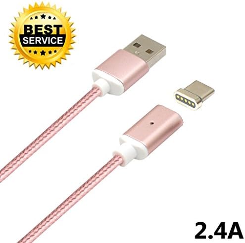 S Legit [4th Gen Strongest Magnetic Cable] USB Type-C to USB 2.0 Cord, Nylon Braided, Sync &amp; Fast Charger for Google Pixel, LG G6 V20 G5, Nintendo Switch, Samsung Galaxy S8 Plus, New Macbook Rose Gold