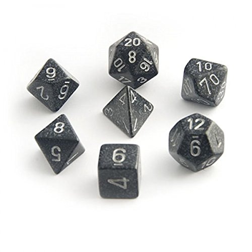 Chessex Dice: Polyhedral 7-Die Speckled Dice Set - Ninja