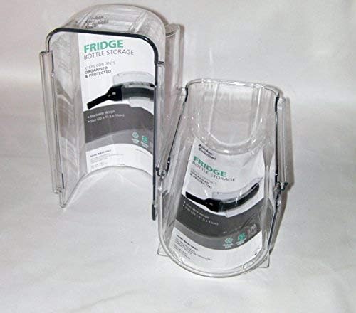 2 x Fridge Bottle Holders Stack-able for Refrigerator Pantry Space Saver Organizer (20 x 14 13)