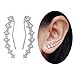 7 Crystals Ear Cuffs Hoop Climber Earrings Hypoallergenic Earring for Women Fashion