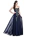 Women Satin Bridesmaid Dress Maxi Evening Prom Dresses Size 10 Navy Blue CL675-2