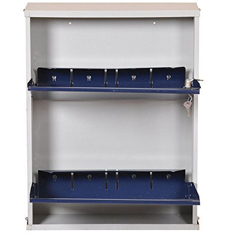 PErryTM Powder Coated 26 2 Door Steel Shoe Rack -White brown