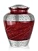 SmartChoice Cremation Urn for Human Ashes (Adult) - Memorial Funeral Vase with Secure Lid - Red Handcrafted Large Urn (Royal Red)