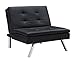DHP Chelsea Convertible Accent Chair with Pillow, Black Faux Leather