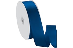 Quhora 1-1/2" x 100 Yards Satin Ribbon - Wide Silk Navy Blue Ribbon with Spool - Ideal for Gift Wrapping, Floral Bouquets, Crafts, Wedding Party Decorations, Christmas and Sewing Projects