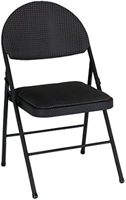 Amazon Com Cosco Xl Comfort Folding Chair Black Fabric 4 Pack