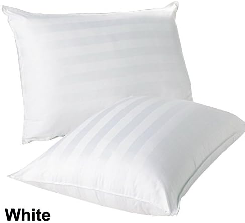 600 Thread Count 100% Egyptian Cotton 2 Piece Euro Shams Stripe Pattern 26" x 26" (66 cm x 66 cm ) White Stripe (Euro Sham Cover Only)