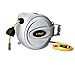 POWER Retractable Hose Reel 75 ft + 6 ft x 1/2” - Brass Fittings, Super Heavy Duty, 3 Layer Hybrid Hose, Slow Return System, Patented Nozzle Protector - Wall Mounted Water Hose Reel