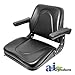 T500BL Seat, Universal w/Slide Track & Flip-Up Armrests, Black Vinyl Fits:Bobcat