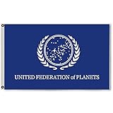 Flylong Star Trek Federation of Planets Flag Banner 3X5 Feet Blue