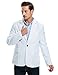 Pishon Men's Slim Fit Blazer Jacket Solid Cotton Casual One Button Sport Coats, White, US Size 42R(Tag Size 3XL)